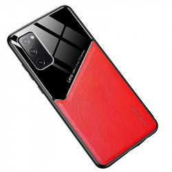 Mocco Lens Leather Back Case for Samarng Galaxy A42 5G Red