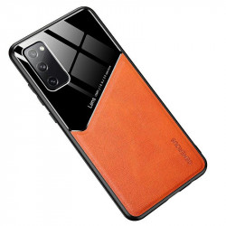 Mocco Lens Leather Back Case for Samarng Galaxy A42 5G Orange
