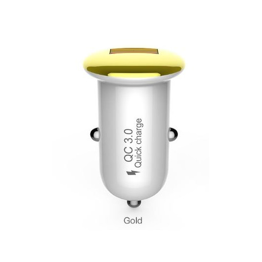 Devia Mushroom series car charger (QC3.0-18W) gold