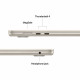 Klēpjdators Apple MacBook Air 15” Apple M4 10C CPU, 10C GPU/24GB/512GB SSD/Starlight/SWE MC6K4KS/A