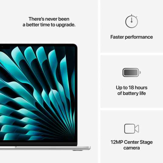 Klēpjdators Apple MacBook Air 15” Apple M4 10C CPU, 10C GPU/16GB/512GB SSD/Silver/INT MW1H3ZE/A