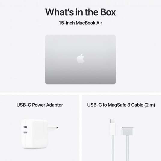 Klēpjdators Apple MacBook Air 15” Apple M4 10C CPU, 10C GPU/16GB/512GB SSD/Silver/INT MW1H3ZE/A
