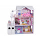 Large Openwork Wooden Dollhouse + Elevator Garage Balcony Furniture ZA5388