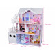 Large Openwork Wooden Dollhouse + Elevator Garage Balcony Furniture ZA5388