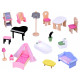 Large Openwork Wooden Dollhouse + Elevator Garage Balcony Furniture ZA5388