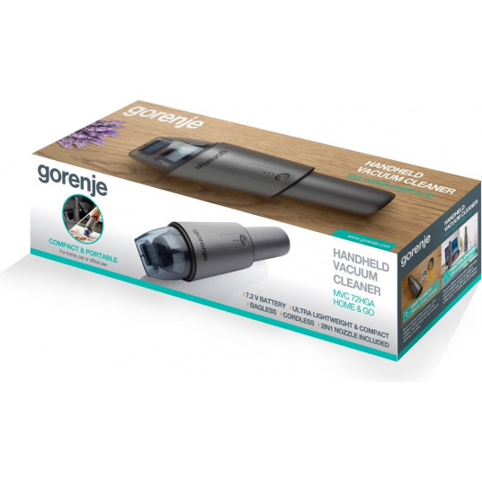 Gorenje Vacuum Cleaner | MVC72HGA | Cordless operating | Handheld | 70 W | Operating time (max) 12 min | Anthracite