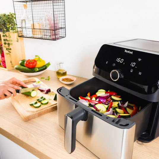Tefal Easy Fry Mega EY855D10 fryer Single 7.5 L Stand-alone 2020 W Hot air fryer Black, Stainless steel