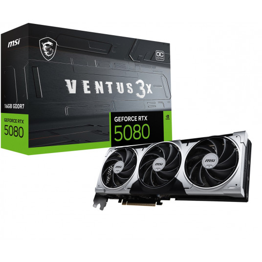 MSI VENTUS GEFORCE RTX 5080 16G 3X OC PLUS videokarte NVIDIA 16 GB GDDR7