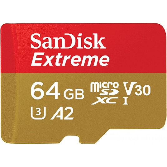 Atmiņas karte SanDisk Extreme microSDXC 64GB + SD adapteris + 1 gads Rescue