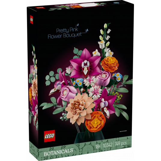 LEGO® 10342 Botanicals Skaists rozā ziedu pušķis