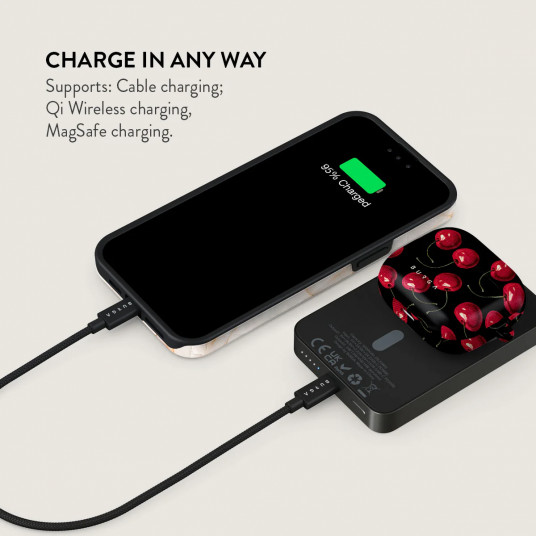 Ārējais akumulators Burga Magnetic Power Bank Cherrybomb Gunmetal