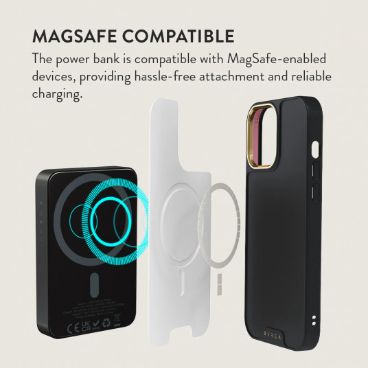 Ārējais akumulators Burga Magnetic Power Bank Barely Yours Gunmetal