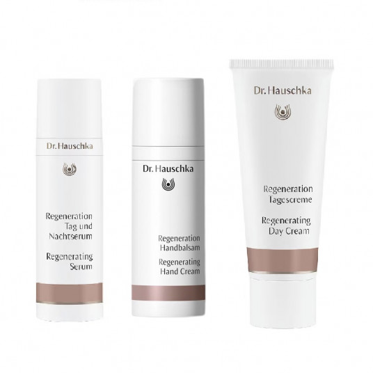 DR. HAUSCHKA_SET Beautiful You atjaunojošs dienas krēms 40ml + atjaunojošs roku krēms 50ml + atjaunojošs serums 30ml