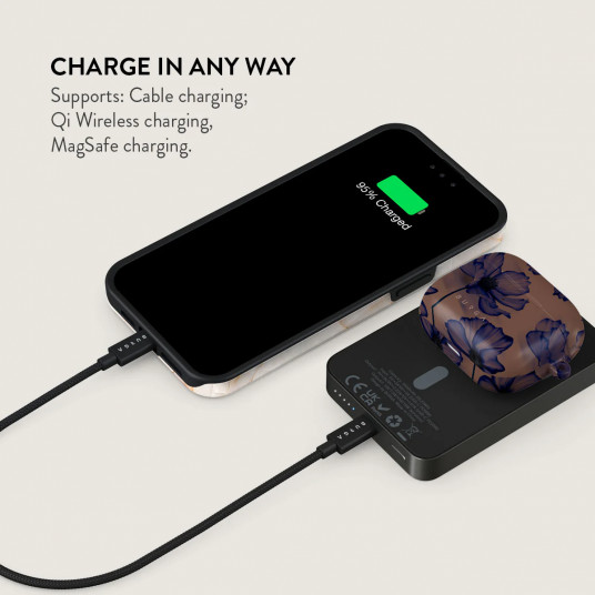 Ārējais akumulators Burga Magnetic Power Bank Velvet Night Gunmetal