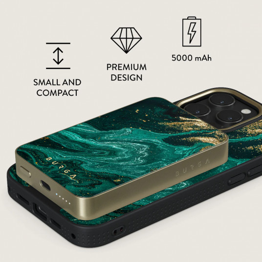 Ārējais akumulators Burga Magnetic Power Bank Emerald Pool Gold