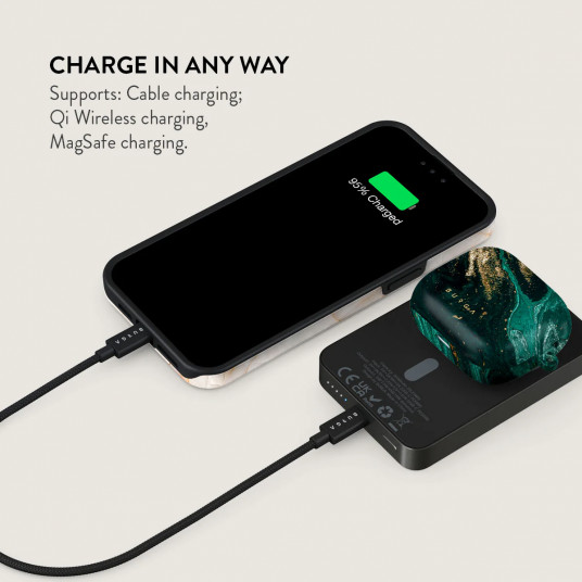 Ārējais akumulators Burga Magnetic Power Bank Emerald Pool Gunmetal