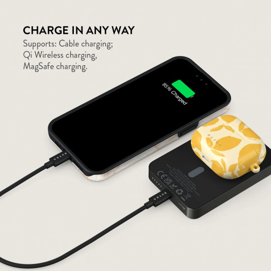 Ārējais akumulators Burga Magnetic Power Bank Lemon Tart Gunmetal
