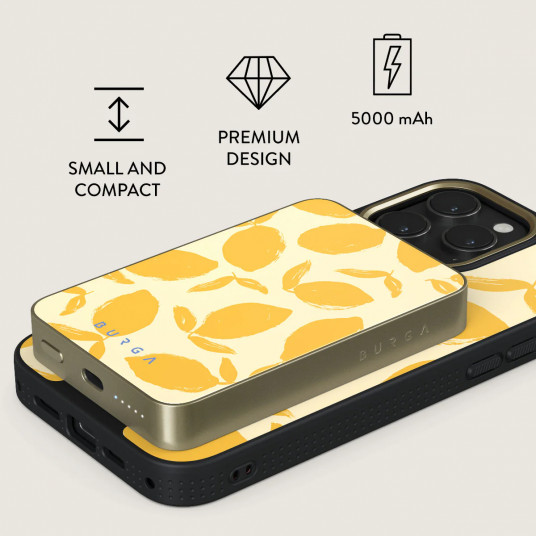 Ārējais akumulators Burga Magnetic Power Bank Lemon Tart Gold