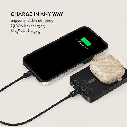 Ārējais akumulators Burga Magnetic Power Bank Full Glam Gunmetal