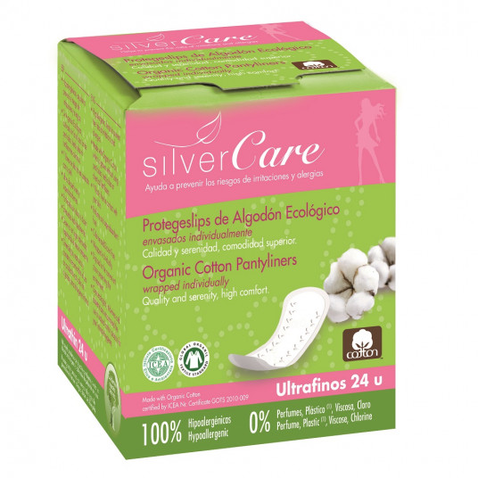 MASMI_Silver Care Organiskās kokvilnas higiēniskās plāksnītes Ultra plānas organiskās kokvilnas higiēniskās plāksnītes 24 gab.
