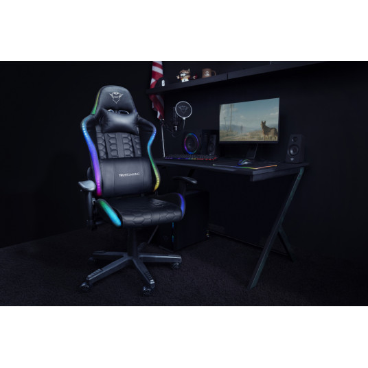 Spēļu krēsls TRUST GXT716 RIZZA RGB LED