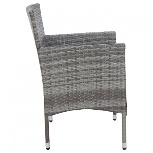 Dārza sols, 105 cm, PE rotangpalma, pelēks