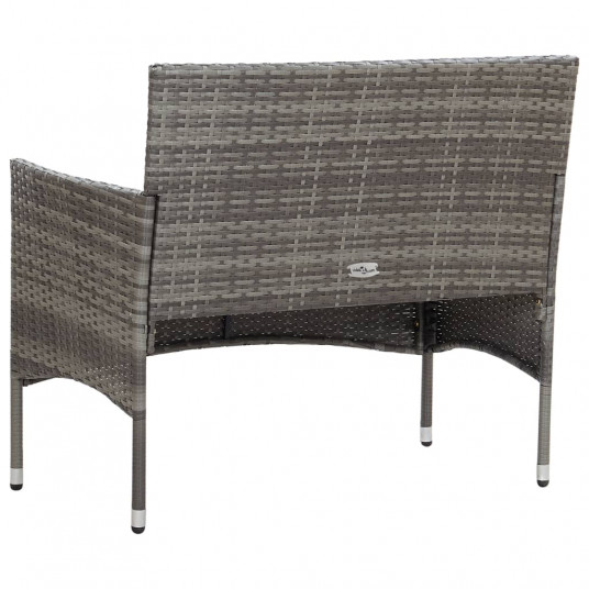 Dārza sols, 105 cm, PE rotangpalma, pelēks