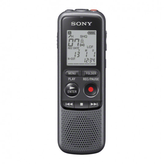 Sony ICD-PX240 Black, Grey, MP3 playback, LCD Display, MAX. RECORDING TIME MP3 8KBPS (MONAURAL)1043 Hrs 0 MinMAX. RECORDING TIME MP3 48KBPS (MONAURAL)173 Hrs 0 MinMAX. RECORDING TIME MP3 128KBPS65 Hrs 10 MinMAX. RECORDING TIME MP3 192KBPS43 Hrs 25 Min min