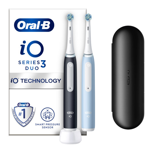 Elektriskā zobu birste OG3d.2i6.2K Oral-B iO3 Duo iepakojums, matēts melns/zils