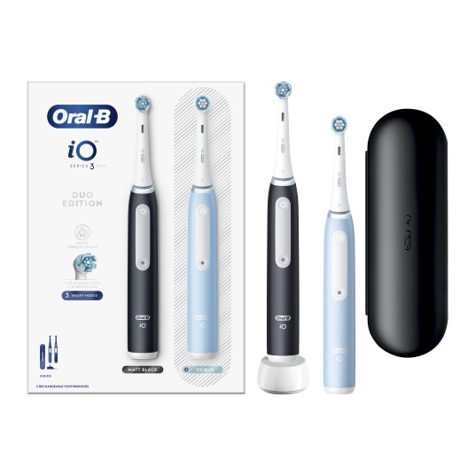 Elektriskā zobu birste OG3d.2i6.2K Oral-B iO3 Duo iepakojums, matēts melns/zils