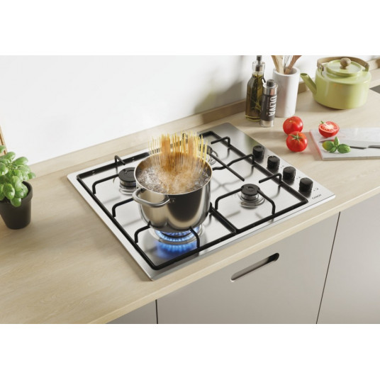 Candy Smart CHW6LBX/4U Nerūsējošā tērauda iebūvējamais 60 cm gāzes 4 zonu(-u) skapis