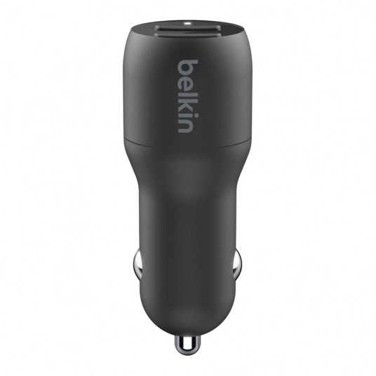 Belkin Dual USB-A Car Charger 24W + USB-A to USB-C Cable BOOST CHARGE Black