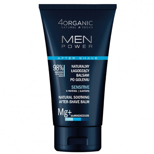 4ORGANIC_Men Power Natural Nomierinošs balzams pēc skūšanās Sensitive 150ml