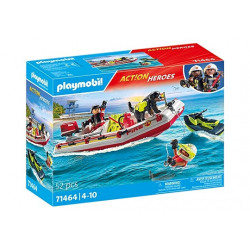 Figūru komplekts Action Heroes 71464 Fireboat ar ūdens skrejriteni