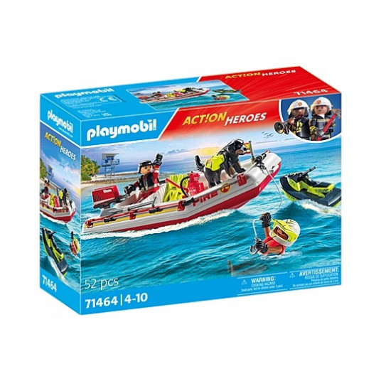 Figūru komplekts Action Heroes 71464 Fireboat ar ūdens skrejriteni