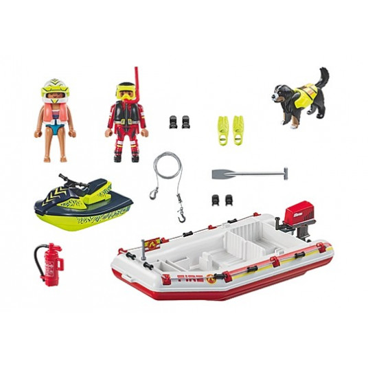 Figūru komplekts Action Heroes 71464 Fireboat ar ūdens skrejriteni