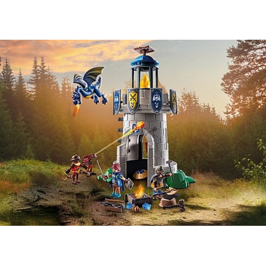 Knight&#39;s tower with smith and dragon