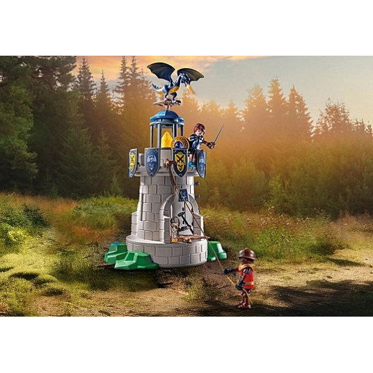 Knight&#39;s tower with smith and dragon