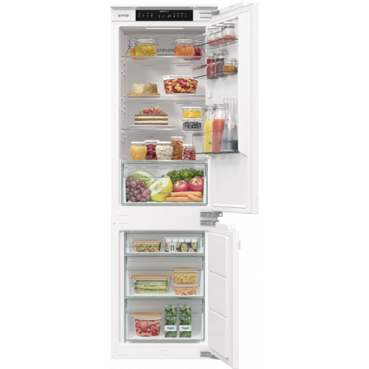 Gorenje Refrigerator | NRKI517E42 | Energy efficiency class E | Built-in | Combi | Height 177.2 cm | No Frost system | Fridge net capacity 176 L | Freezer net capacity 76 L | Display | 35 dB | White