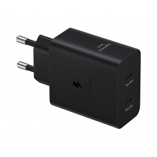 Samsung EP-T5020XBE Dual USB-C 50W Travel Charger + USB-C Data Cable 1.8m