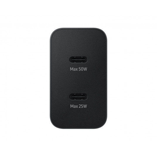 Samsung EP-T5020XBE Dual USB-C 50W Travel Charger + USB-C Data Cable 1.8m