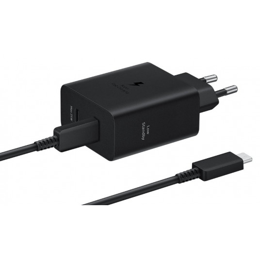 Samsung EP-T5020XBE Dual USB-C 50W Travel Charger + USB-C Data Cable 1.8m