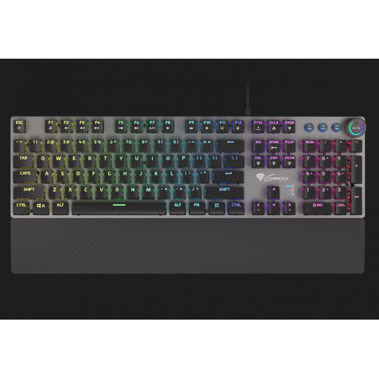 Klaviatūra Genesis Thor 380, RGB, US layout, Wired, Black/Slate