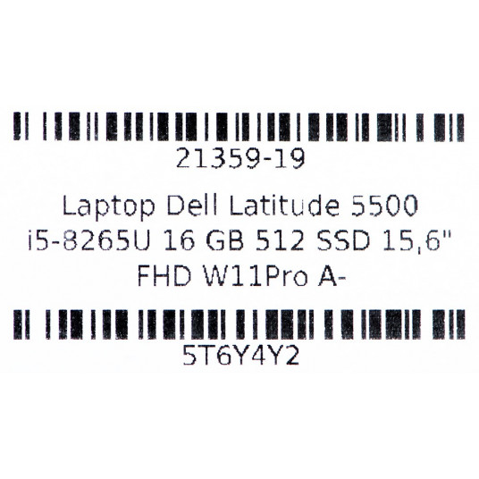 DELL LATITUDE 5500 i7-8665U 16GB 512GB SSD 15" FHD Win11pro Lietots