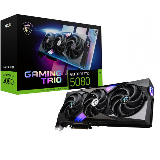 MSI GAMING GEFORCE RTX 5080 16G TRIO OC videokarte NVIDIA 16 GB GDDR7
