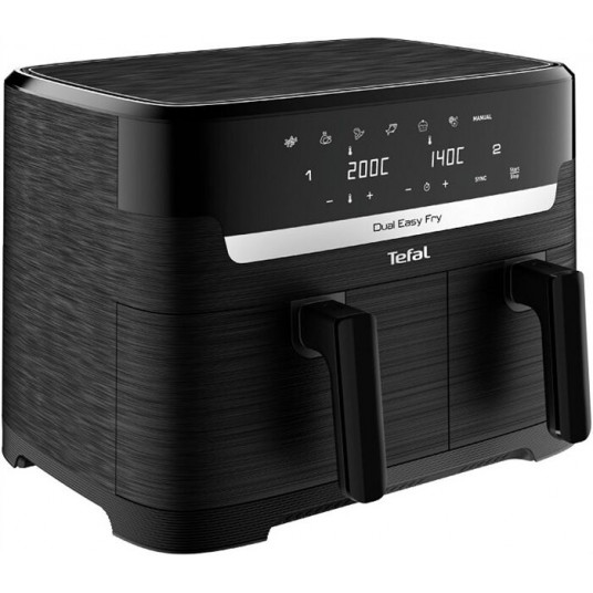 TEFAL Dual Easy Fry Essential Airfryer | EY901N | Power 2700 W | Capacity 8.3 L | Black