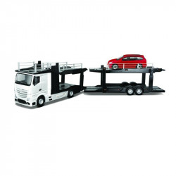 BBURAGO 1/43 Street Fire auto traktors Mercedes Benz Actros ar Volkswagen Polo GTI Mark 5, 18-31458