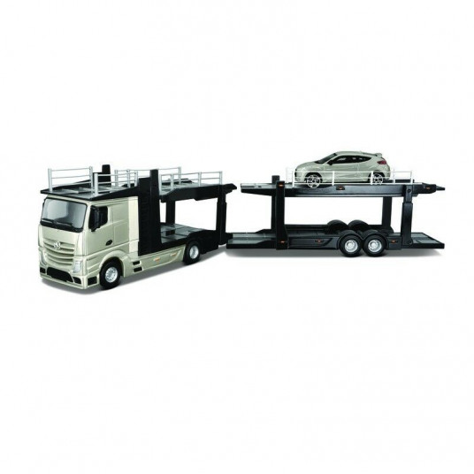 BBURAGO 1/43 Street Fire auto traktors Mercedes Benz Actros ar Volkswagen Polo GTI Mark 5, 18-31458