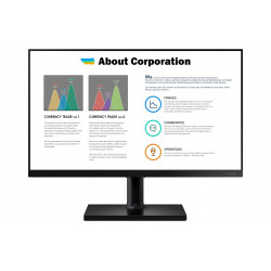 "61cm/24'' (1920x1080) Samsung T45F Series F24T452FQR 16:9 5ms IPS 2xHDMI DisplayPort VESA Pivot Full HD Black"