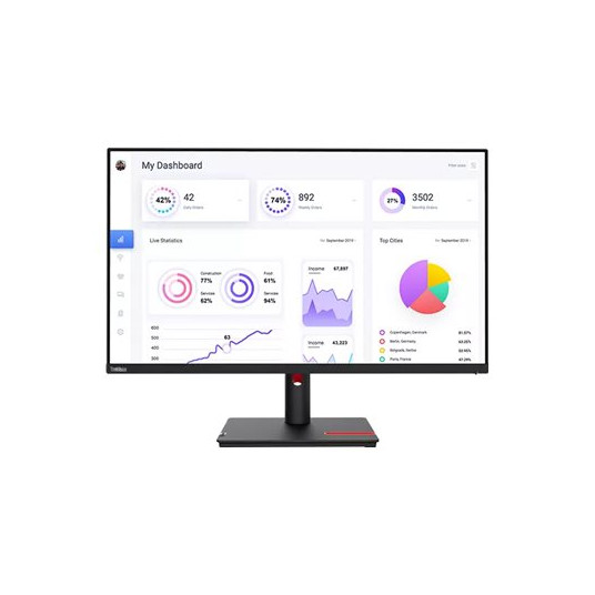 Lenovo | ThinkVision | T32p-30 | 31,5 " | IPS | 16:9 | 60 Hz | 4 ms | 3840 x 2160 pikseļi | 350 cd/m² | HDMI pieslēgvietu skaits 1 | Melns | Garantija 36 mēneši